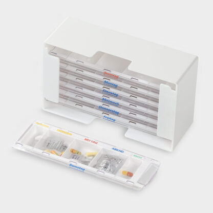 melipul Medikamenten-Dosierer XL-5 für 1 Woche mit 7 MW-Dispenser 5 Fächer