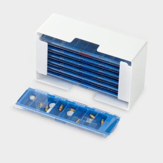 melipul Medikamenten-Dosierer XL-8 für 1 Woche mit blauen 7 MW-Dispenser 8 Fächer
