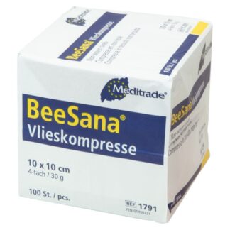 BeeSana Vlieskompresse, 4-fach, unsteril