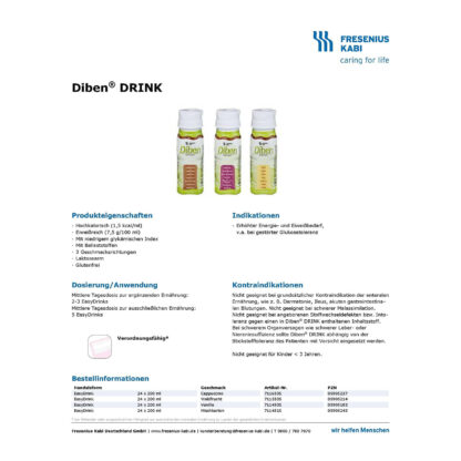 Diben DRINK, mit Ballaststoffen, Hochkalorisch, Mischkarton, EasyDrink, 24x200ml – Bild 2