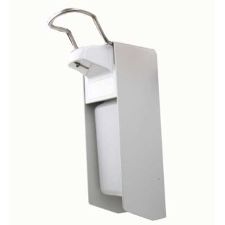 Eurospender für Desinfektion, gekröpfte, Edelstahlpumpe, kurzer Armhebel aus Aluminium